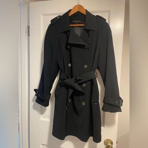 Anne Klein Black Trench Coat Size 10